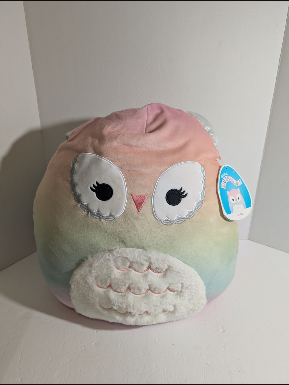 Kellytoy Original 16" Squishmallow Britta The Rainbow Owl Plush NWT